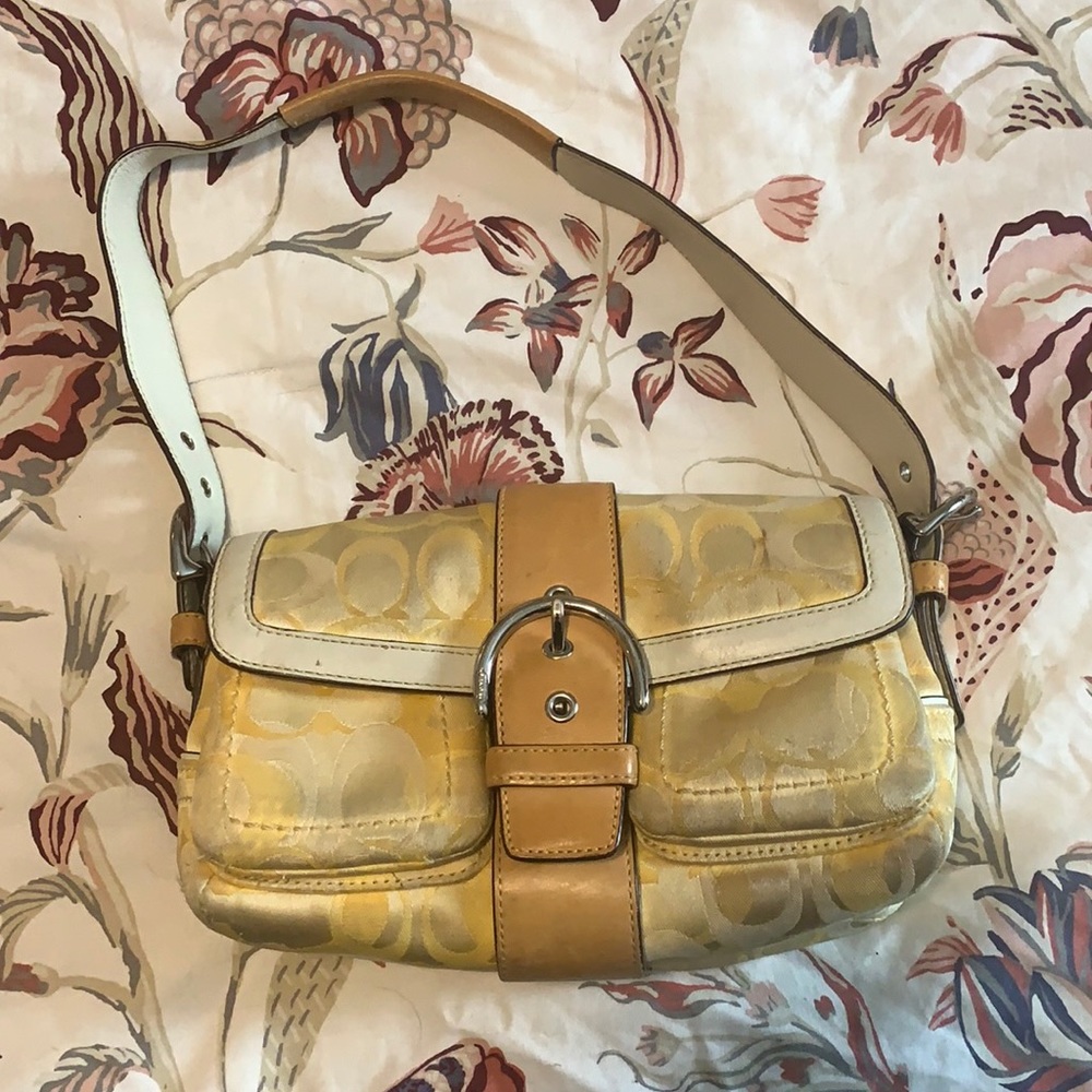 Yellow Coach Initial Shoulder Bag